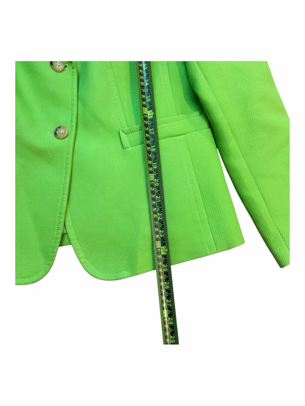 Talbots Lime/Apple Green 100% Cotton Blazer Size 8 Two Button Tailored Jacket - Picture 14 of 14
